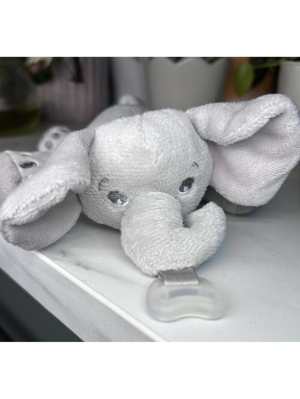 AVENT Soothies Pacifier Holder Snuggle Soother Plush Elephant 6.5” Baby Toy